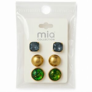 Mia Collection 3 Pairs of Earrings, NIP